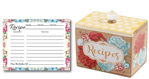 pioneer woman metal recipe box|pioneer woman recipe card printable.